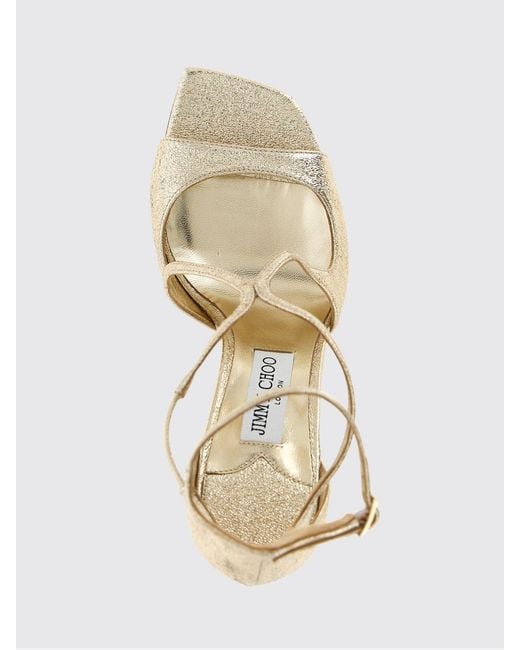 Jimmy Choo Natural Azia Laminated Nappa Sandals With A Stiletto Heel And Square Toe