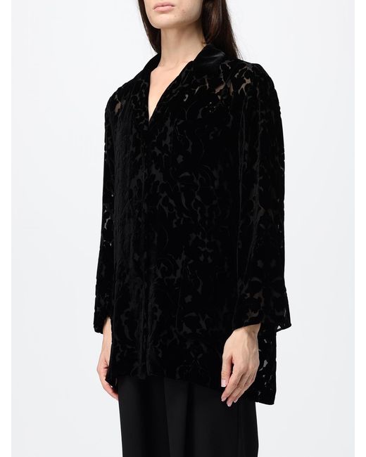 Gucci Black Silk Blend Shirt With Classic Collar And Concealed Placket