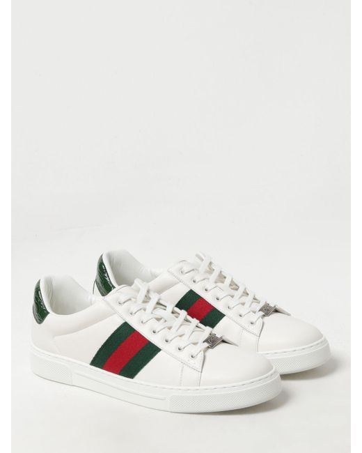 Sneakers Ace in pelle con dettaglio Web di Gucci in Multicolor da Uomo