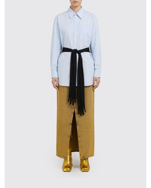 MM6 by Maison Margiela White Cotton Shirt With Belt