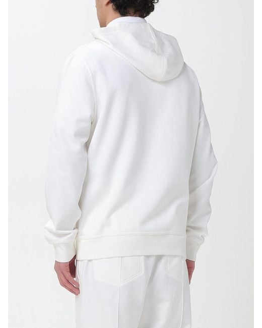 Brunello Cucinelli White Cotton Blend Hoodie for men