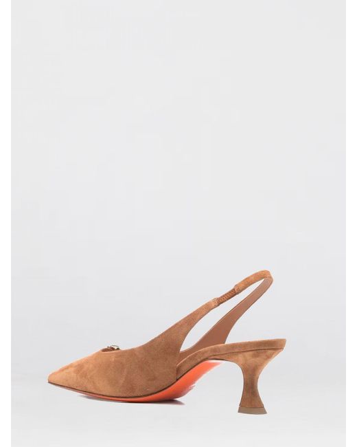 Santoni Pink Suede Slingbacks