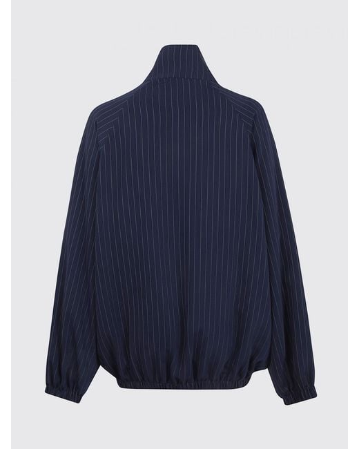 Frankie Shop Blue Striped Polyester Bomber Jacket