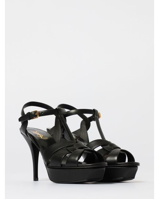 Saint Laurent Black Flache Sandalen Damen