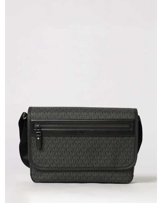 Michael Kors Black Coated Cotton Bag With All Over Mk Monogram for men