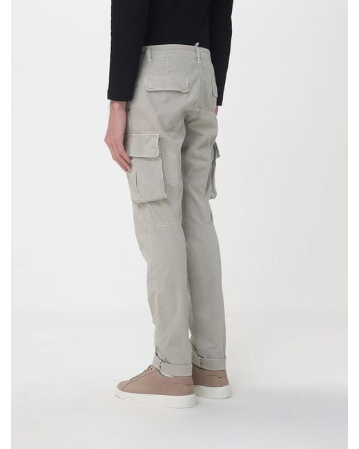 Mason's Gray Stretch Cotton Cargo Trousers for men