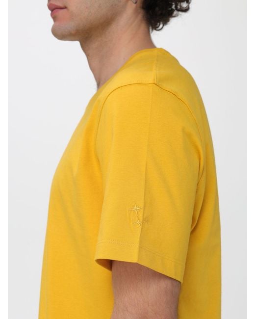 T-Shirt Basic di Laneus in Yellow da Uomo