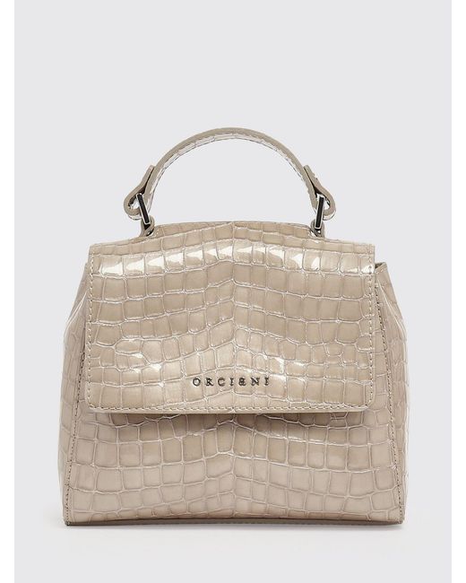 Orciani Natural Crocodile Print Leather Sveva Bag