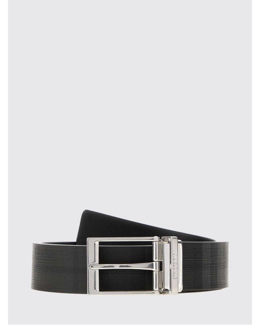 Burberry White Adjustable Check Coated-Cotton Belt With Engraved Buckle for men