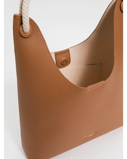 Twinset Brown Grained Faux Bag