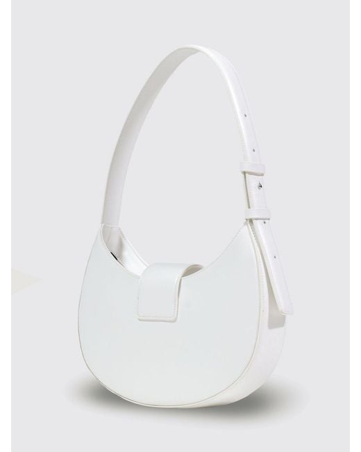 ARMANI EXCHANGE White Hobo Shoulder Bag With Metal Logo