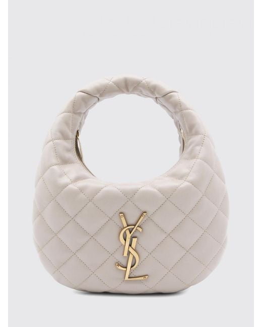 Saint Laurent White Icarino Quilted Nappa Hobo Bag