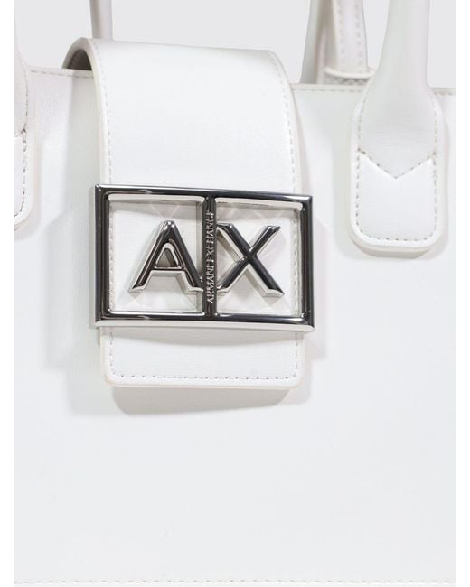 ARMANI EXCHANGE White Faux Leather Bag