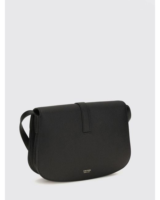 Tom Ford Black Small Quilted Calf Leather Crossbody Bag With Monogram