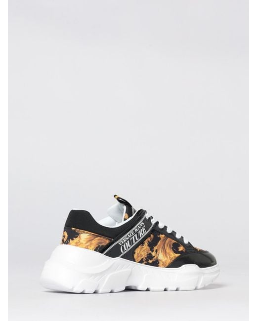 Versace Jeans Couture White Baroque Print Nylon Sneakers for men