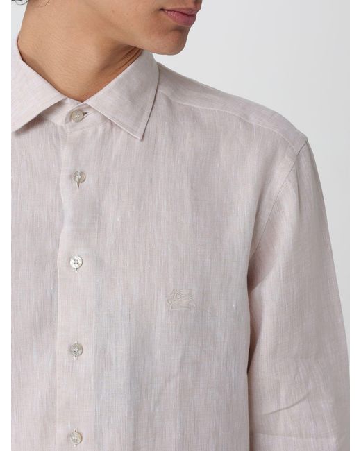 Etro Gray Linen Shirt for men