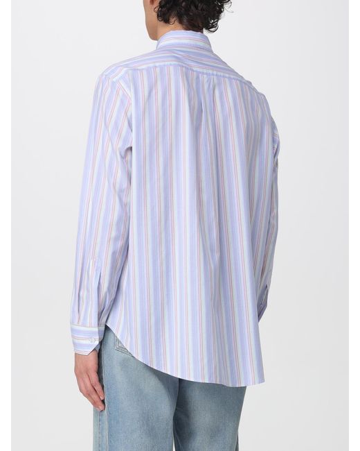 Etro Purple Striped Cotton Basic Shirt for men