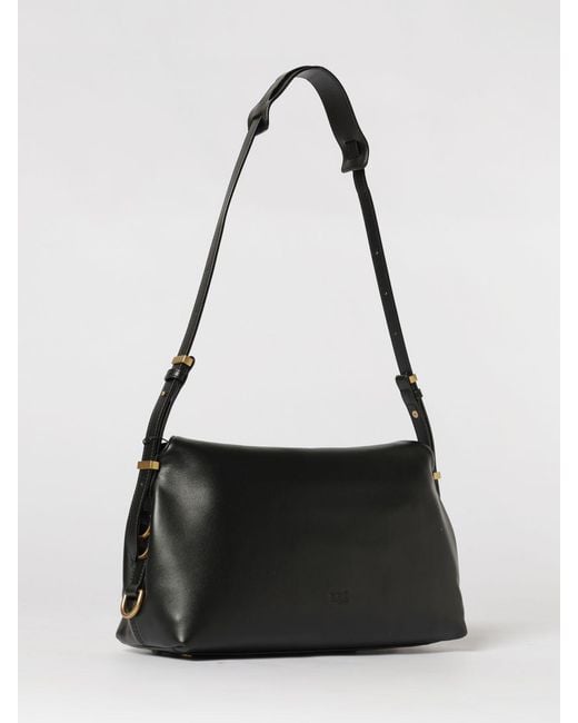 Pinko Black Saddle Bag Medium Leather Bag
