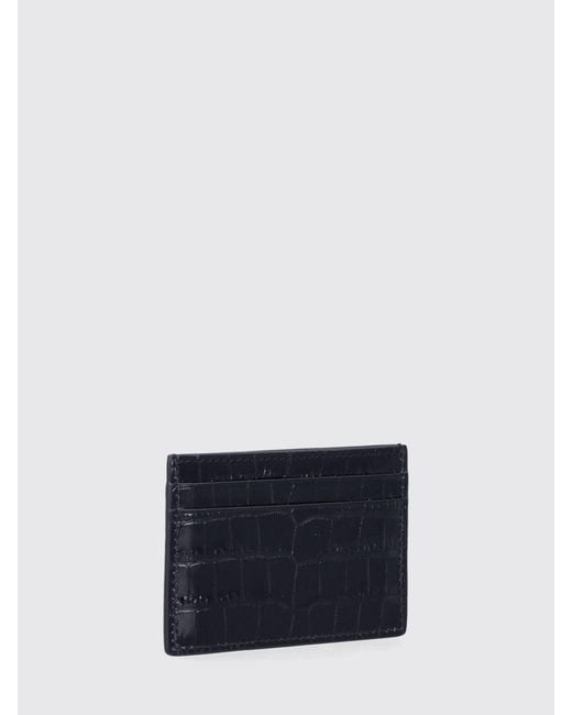 Tom Ford White Croc-Print Leather Card Holder for men
