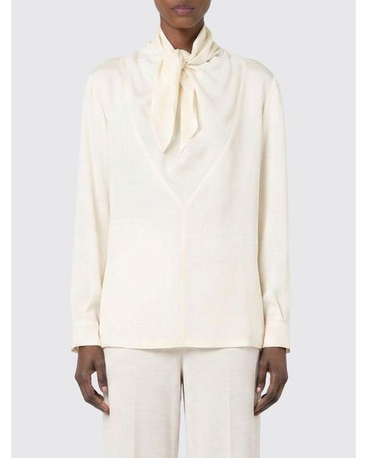 Max Mara White Badia Silk Blouse