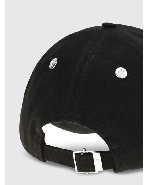 AMI Black Cotton Twill Hat for men