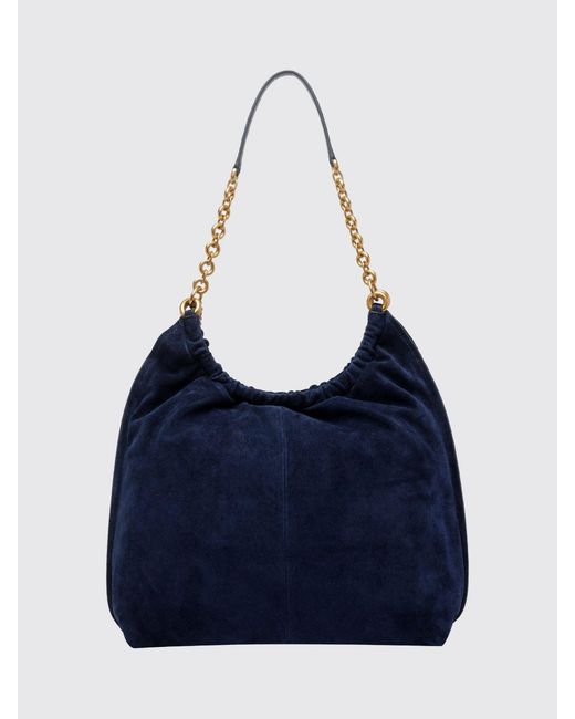 Michael Kors Blue Indie Suede Shoulder Bag