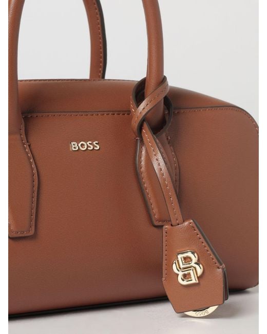 Boss Brown Leather Bowling Bag