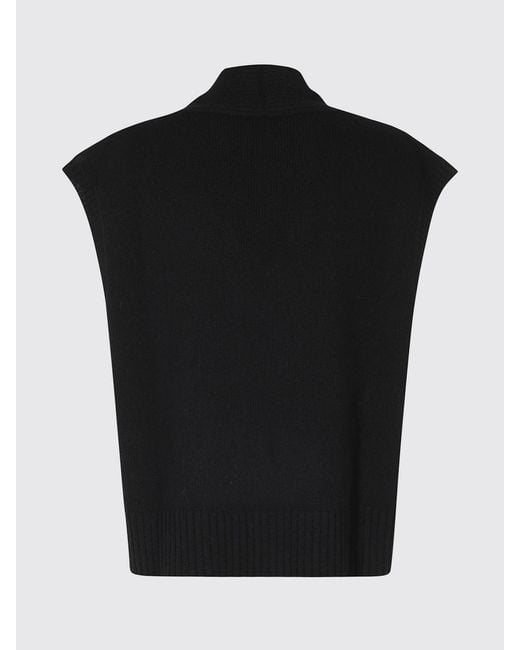 Roberto Collina Blue V-Neck Wool Knitted Gilet With Ribbed Trims