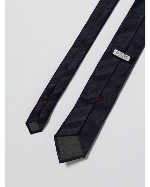Brunello Cucinelli White Silk Tie 7.5 for men
