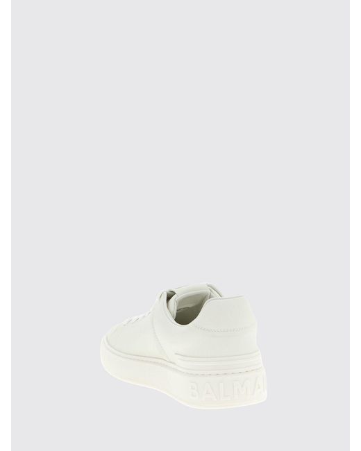 Balmain White B-Court Leather Sneakers for men