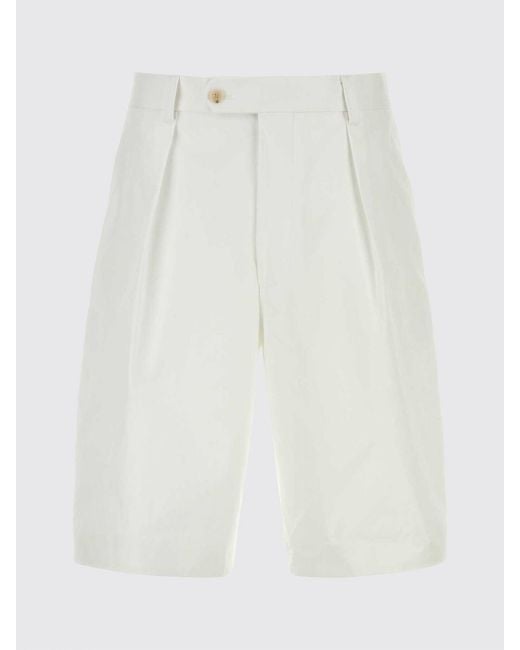 Boss White Regular Fit Tailored Cotton Bermuda Shorts With Slash Pockets for men