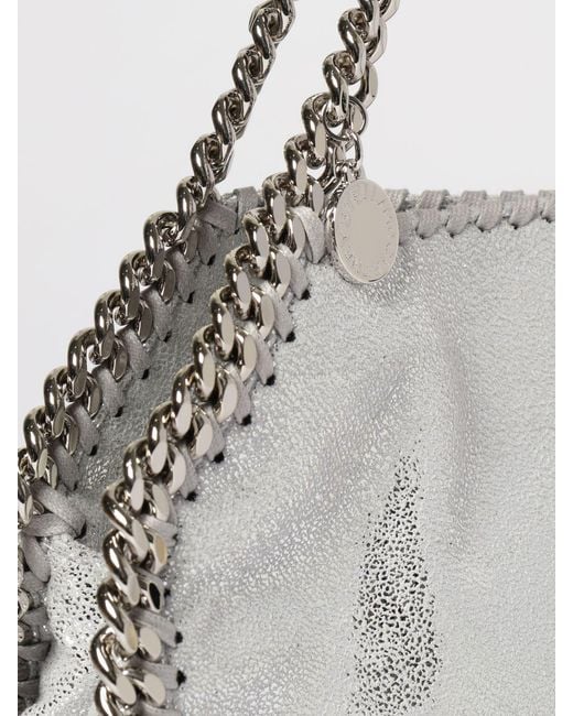 Stella McCartney White Falabella Laminated Cracked Synthetic Suede Mini Tote Bag
