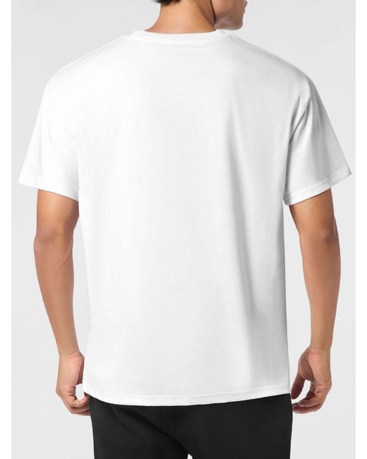 Philipp Plein White Cotton Jersey T-Shirt With Contrasting Logo for men