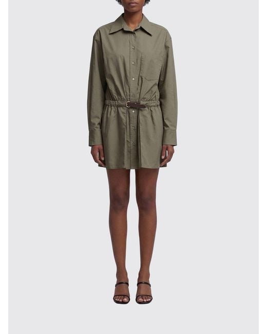 FEDERICA TOSI Green Cotton Poplin Chemisier Dress