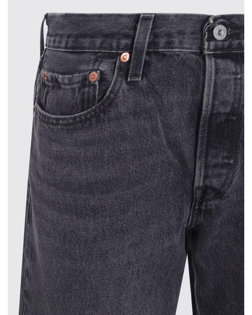 Levi's Blue 501 Distressed Denim Jeans