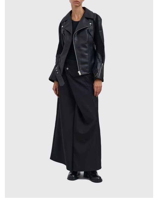 Junya Watanabe Black Eco-Leather Jacket With Wool Inserts