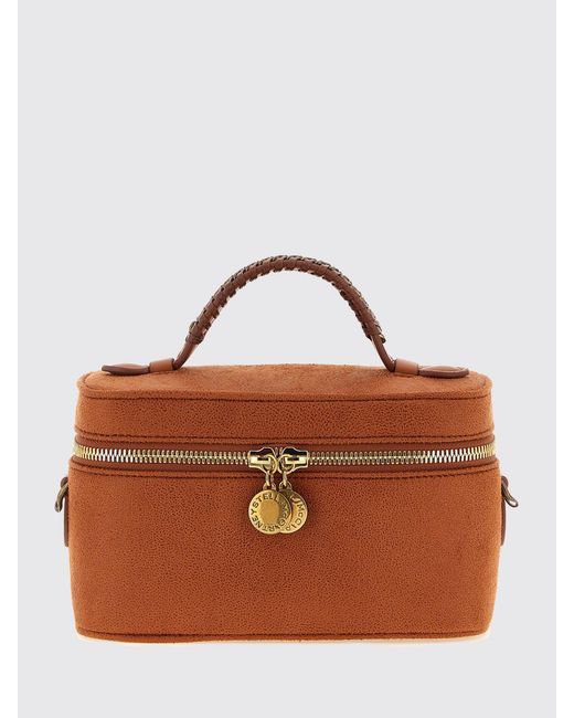 Stella McCartney Brown Falabella Vanity Mini Bag With Woven Handle