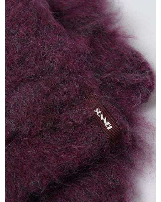 Sunnei Purple Gloves for men