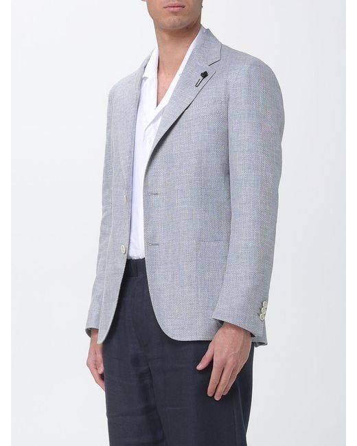 Lardini Gray Wool And Linen Blazer for men