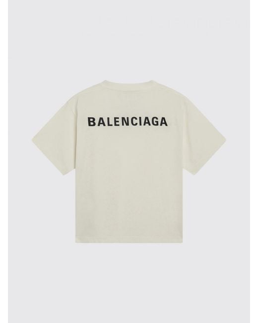 Balenciaga White Cotton T-Shirts With Back Logo