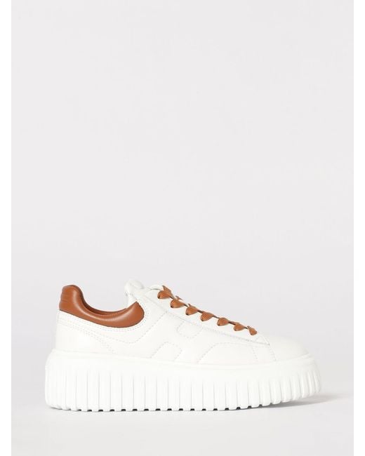 Hogan Natural H-Stripes Nappa Leather Sneakers