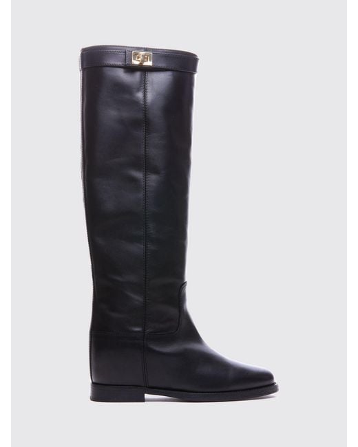 Via Roma 15 Blue Flat Ankle Boot