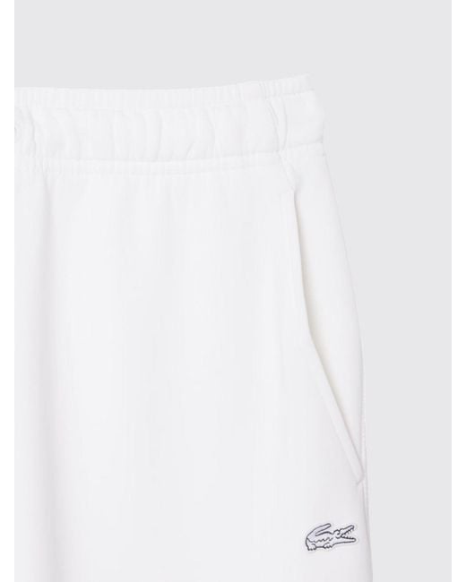 Lacoste White Cotton Blend Jogging Trousers