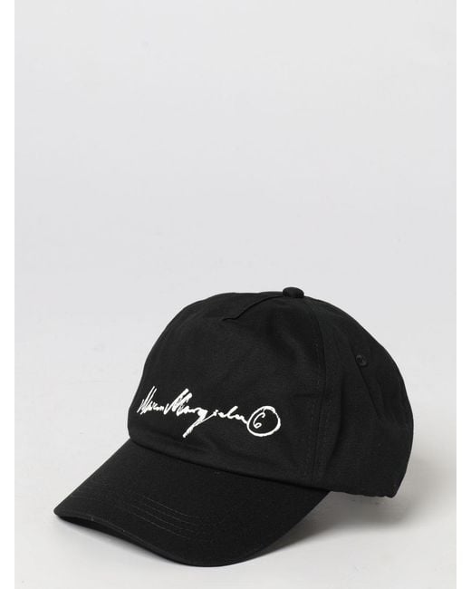 MM6 by Maison Margiela Black Cotton Baseball Cap With Logo
