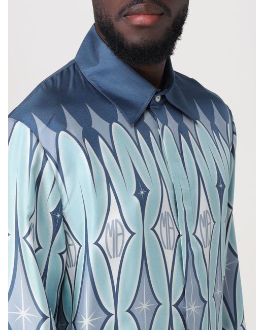 Camisa estampada de manga larga Amiri de hombre de color Blue