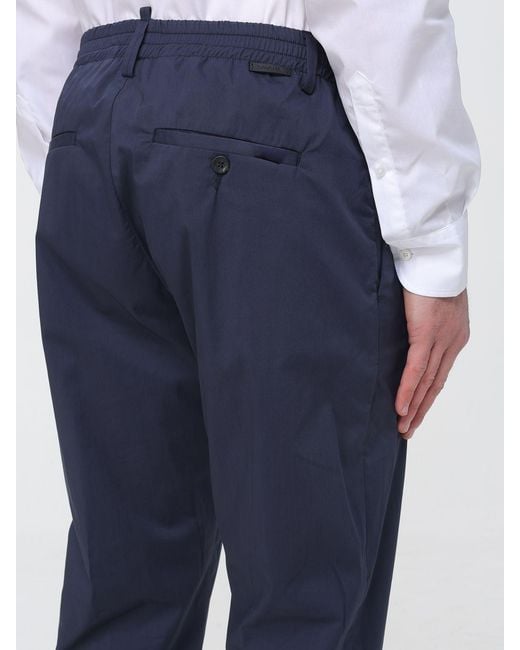 Siviglia Blue Cotton Blend Chino Trousers for men