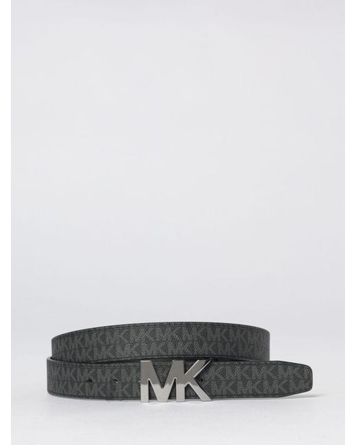 Michael Kors Gray Reversible Leather And Coated Cotton Belt for men