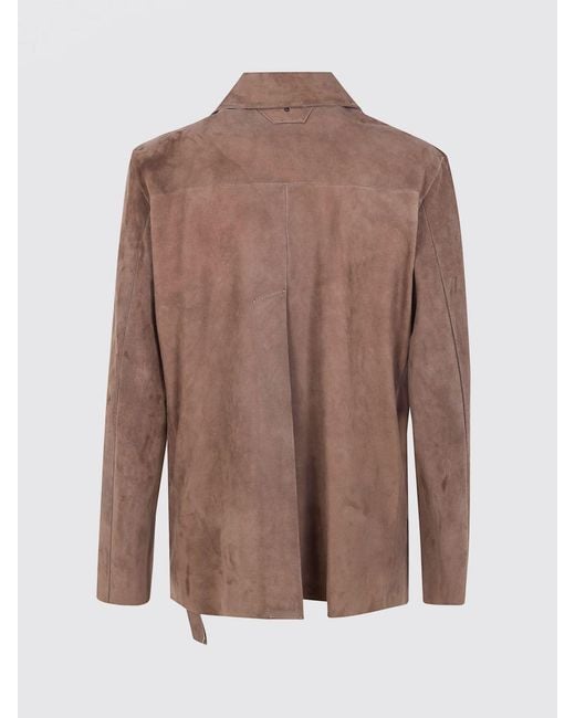 Salvatore Santoro Brown Double-Breasted Suede Blazer