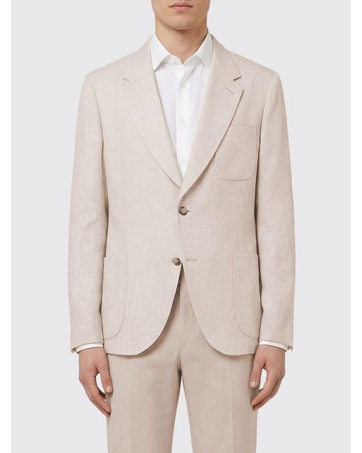 Paul Smith Natural Single-Breasted Wool Blend Blazer for men