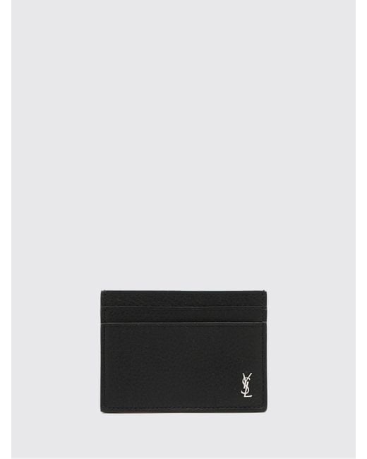 Saint Laurent White Tiny Cassandre Card Holder for men